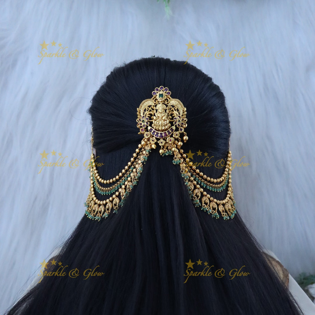 Exquisite Lakshmi Kemp Jadabilla Earchain Set for Elegance