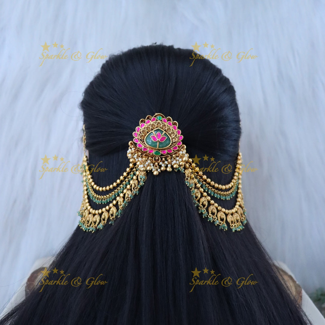 Elegant Bridal Earchain & Jadabilla Set - Sparkle & Glow