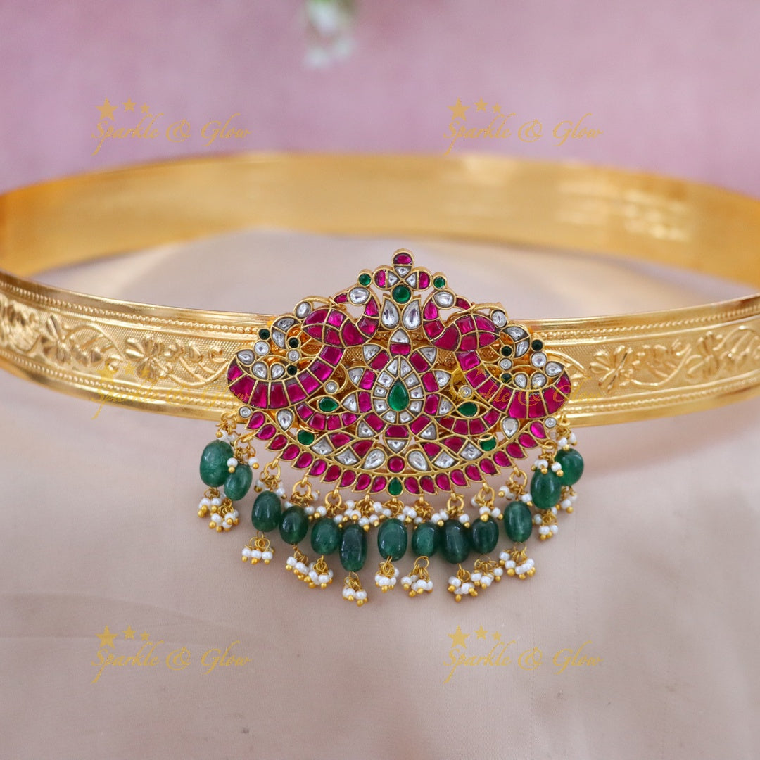 Exquisite Kundan Gold Hip Belt for Weddings & Festivities