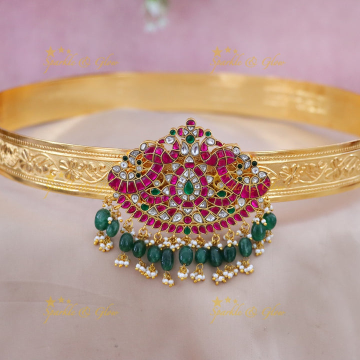 Exquisite Kundan Gold Hip Belt for Weddings & Festivities