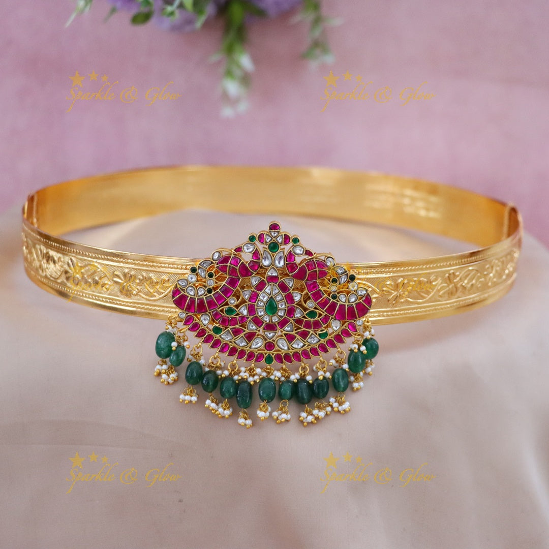 Exquisite Kundan Gold Hip Belt for Weddings & Festivities