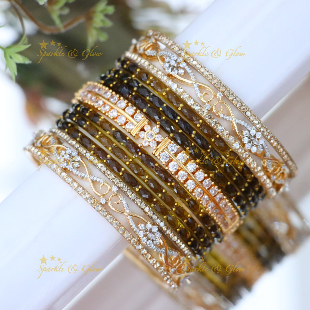 Elegant American Diamond Bridal Bangles Set Online