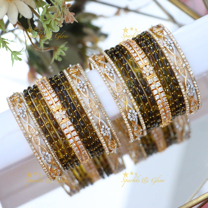 Elegant American Diamond Bridal Bangles Set Online