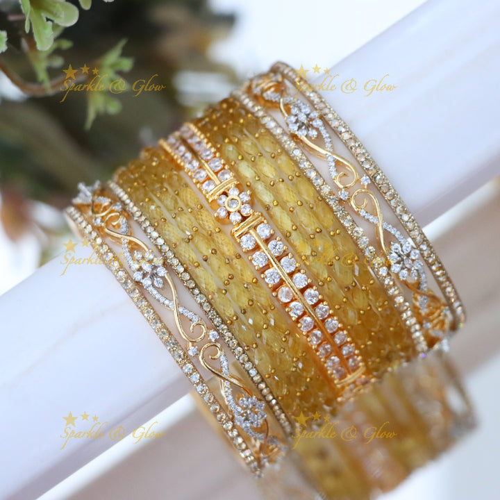 Elegant American Diamond Bridal Bangles Set Online