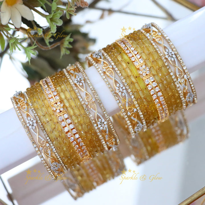 Elegant American Diamond Bridal Bangles Set Online