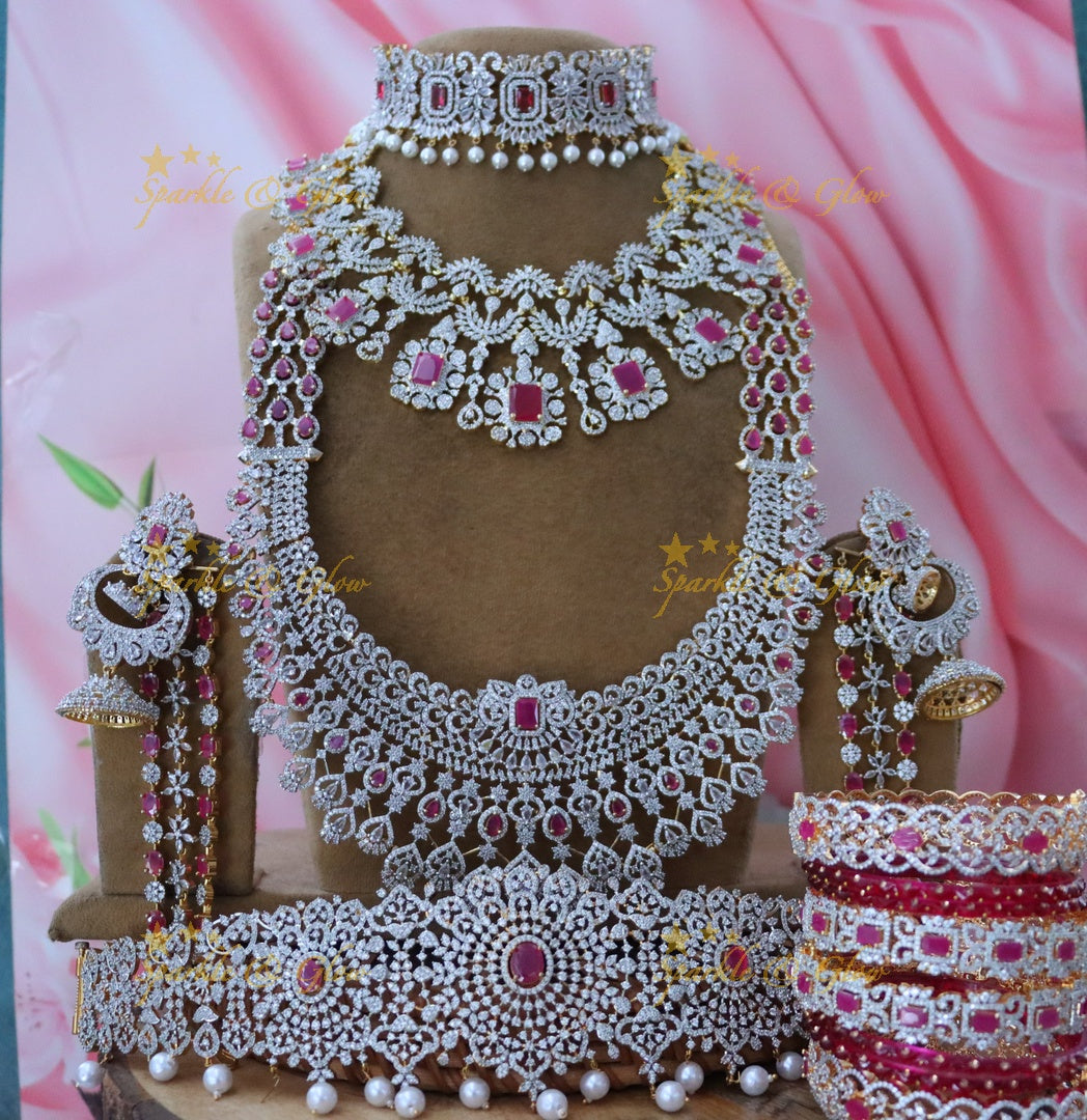Stunning American Diamond Bridal Jewellery Set