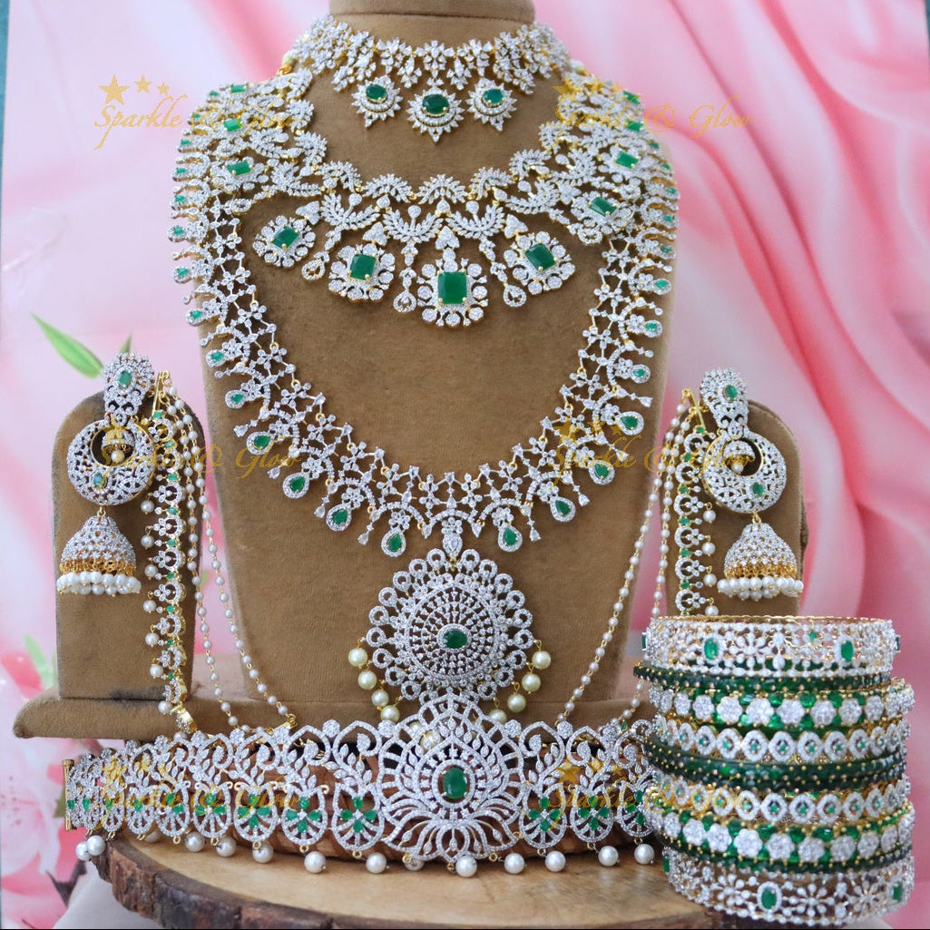 Elegant Bridal American Diamond Necklace Set