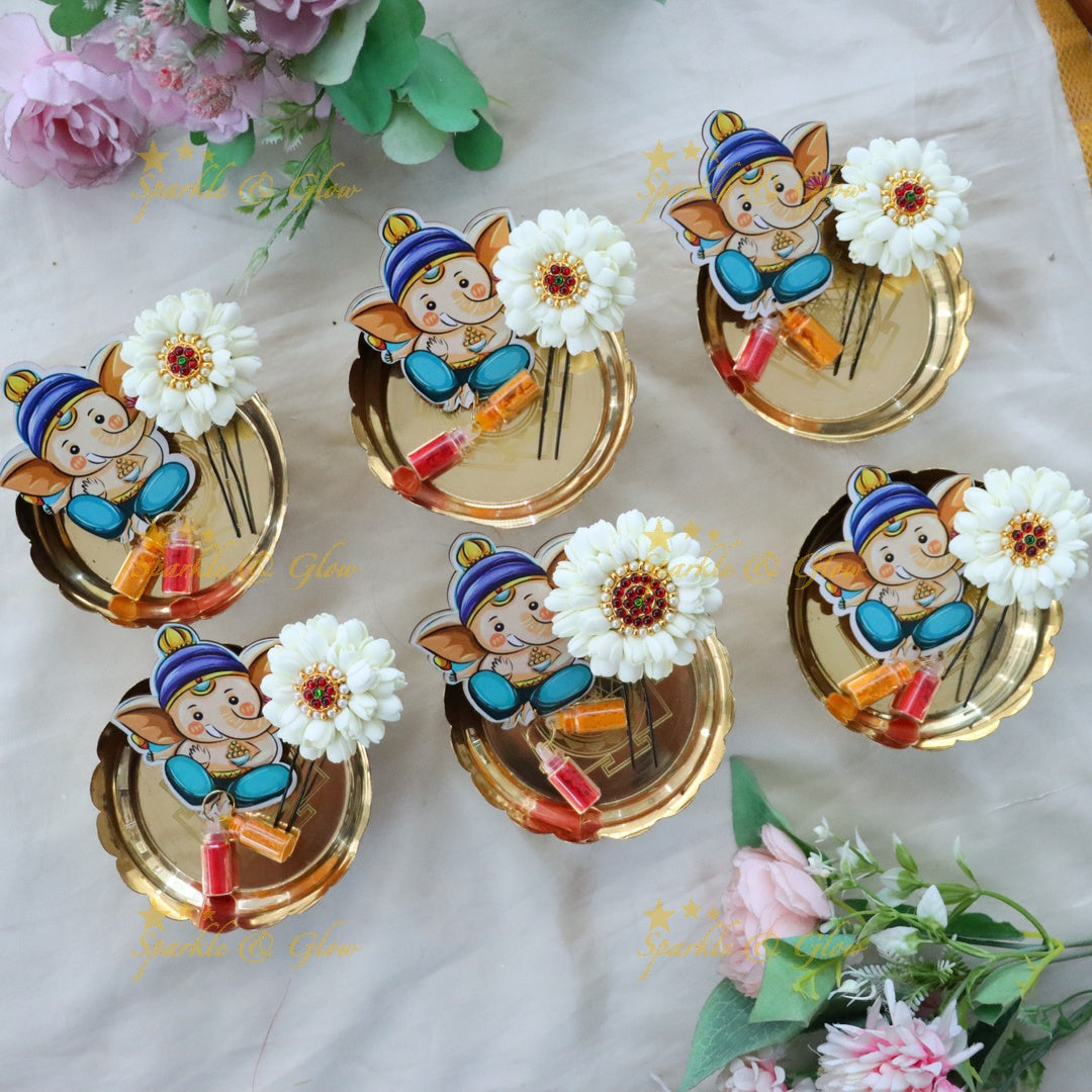 Exquisite Ganesha Kumkum Set - Ideal for Festivities