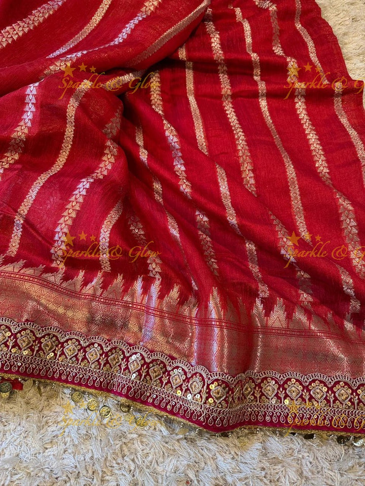 Velvet Border Yellow Ghicha Saree – Premium Elegance