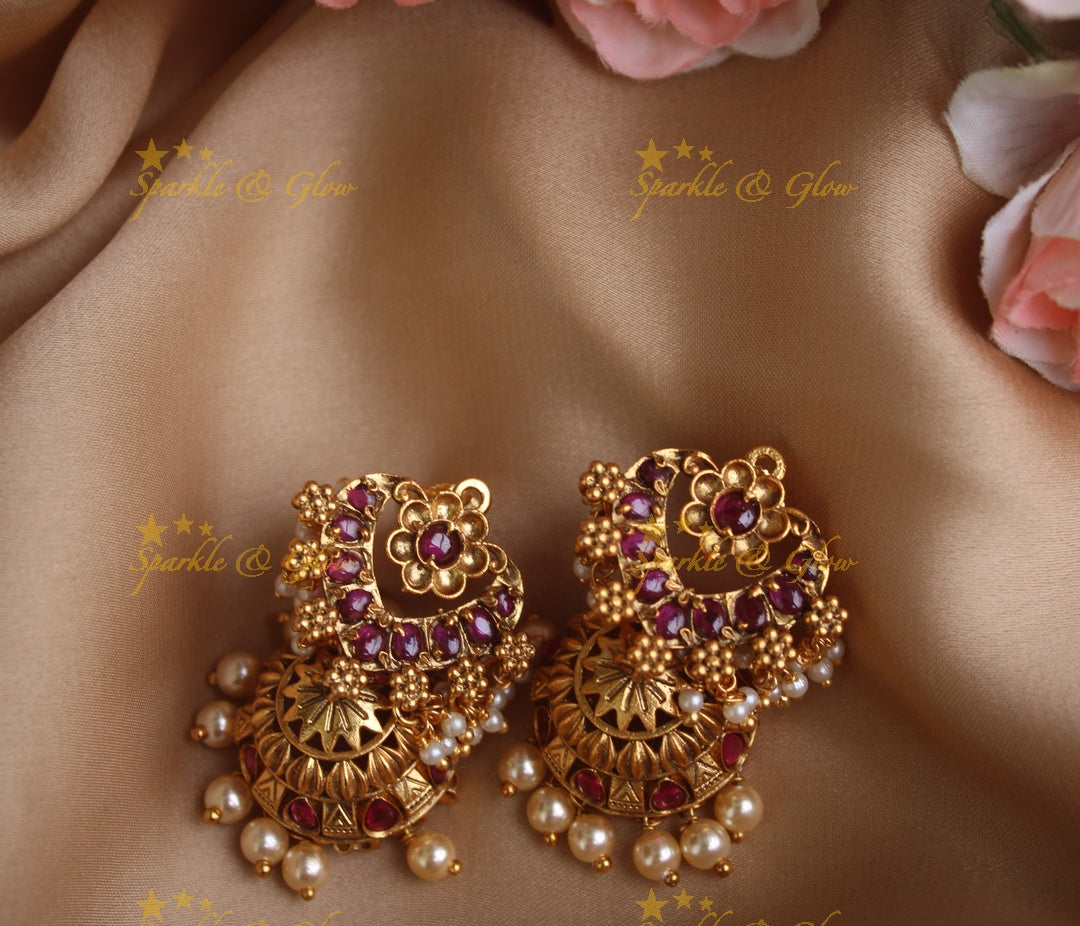 Gold alike antique  kemp jhumukas