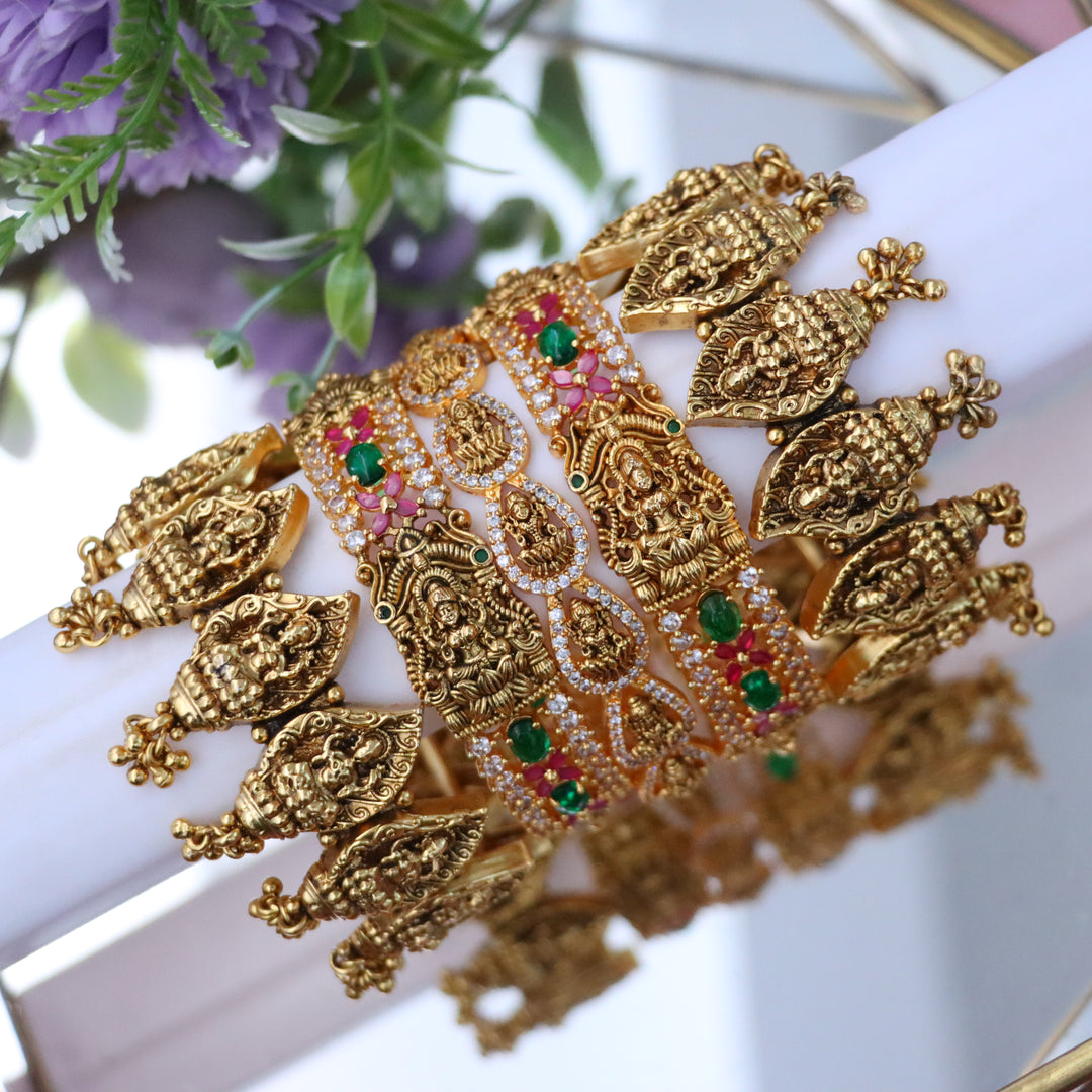 Exquisite Gold Lakshmi Bangles for Divine Elegance