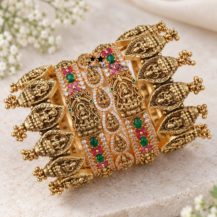Exquisite Gold Lakshmi Bangles for Divine Elegance
