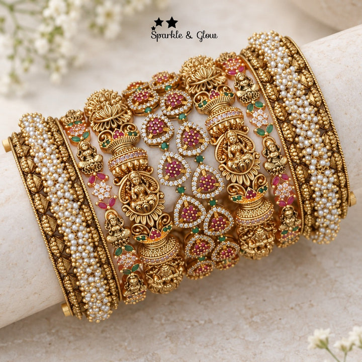 Luxurious Lakshmi Kemp Bangles Online in India