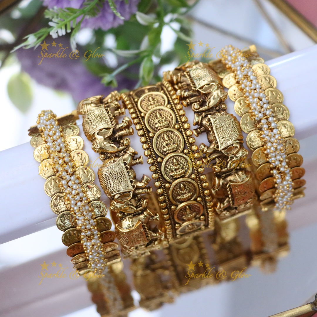 Stunning Indian Bridal Elephant Motif Bangle Set