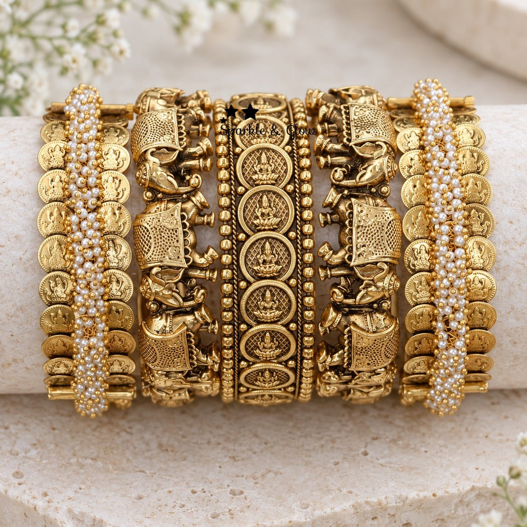 Stunning Indian Bridal Elephant Motif Bangle Set