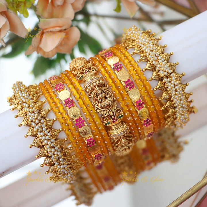 Exquisite Lakshmi Coin Bridal Bangle Set