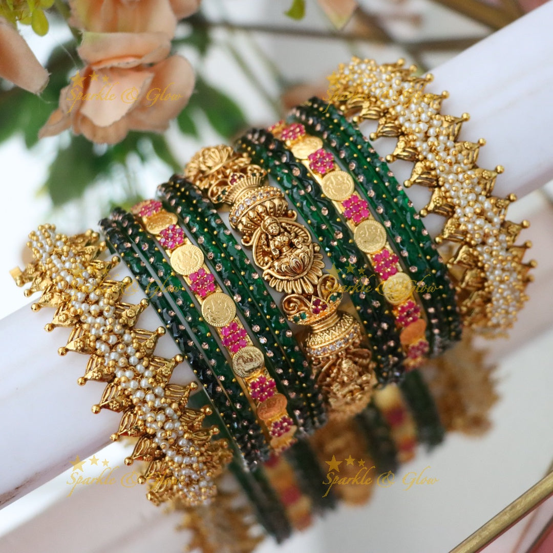 Exquisite Lakshmi Coin Bridal Bangle Set