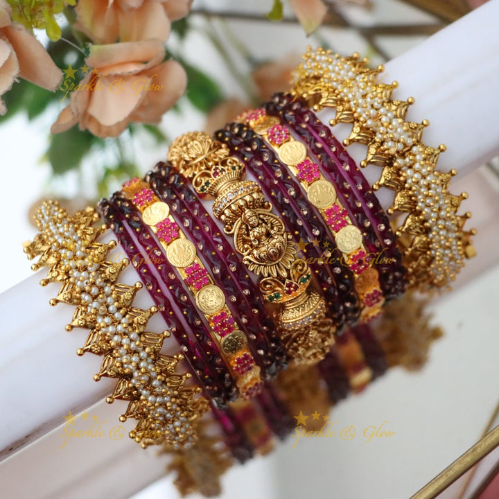 Exquisite Lakshmi Coin Bridal Bangle Set