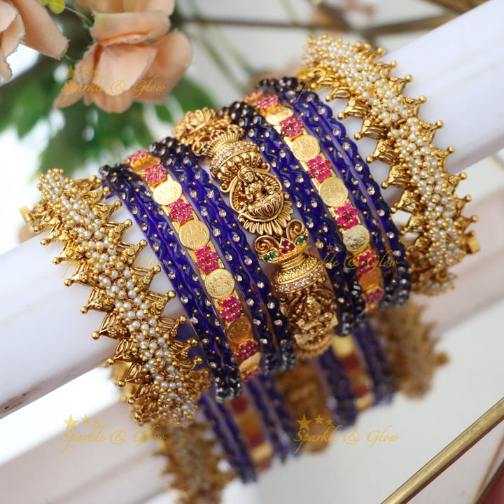 Exquisite Lakshmi Coin Bridal Bangle Set