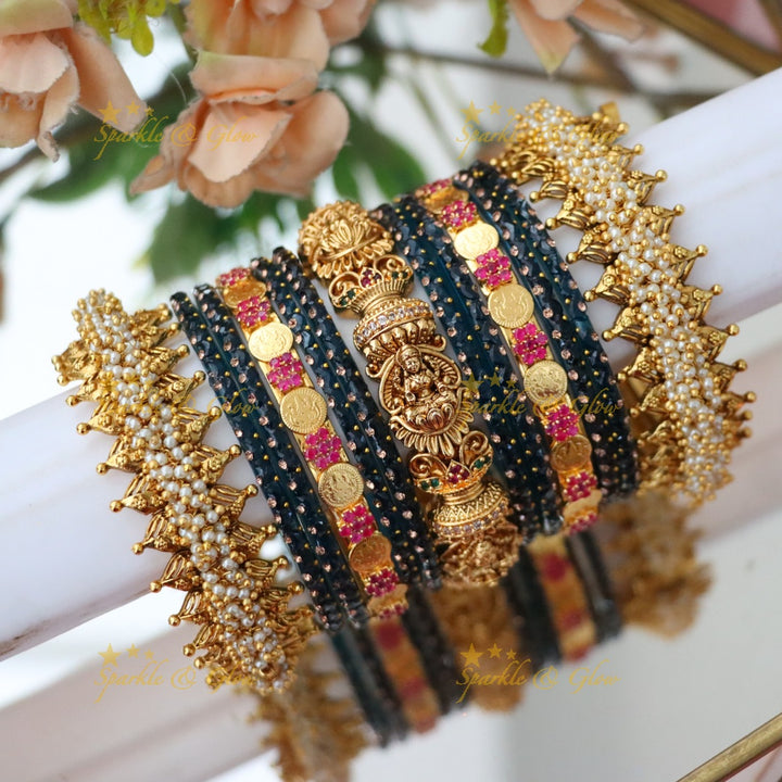 Exquisite Lakshmi Coin Bridal Bangle Set
