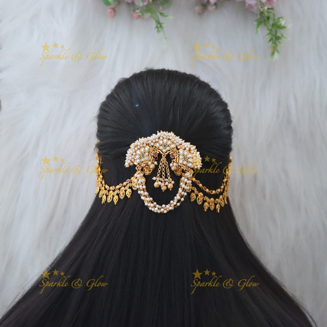Exquisite Bridal Pearl Jadabilla Earchain Set