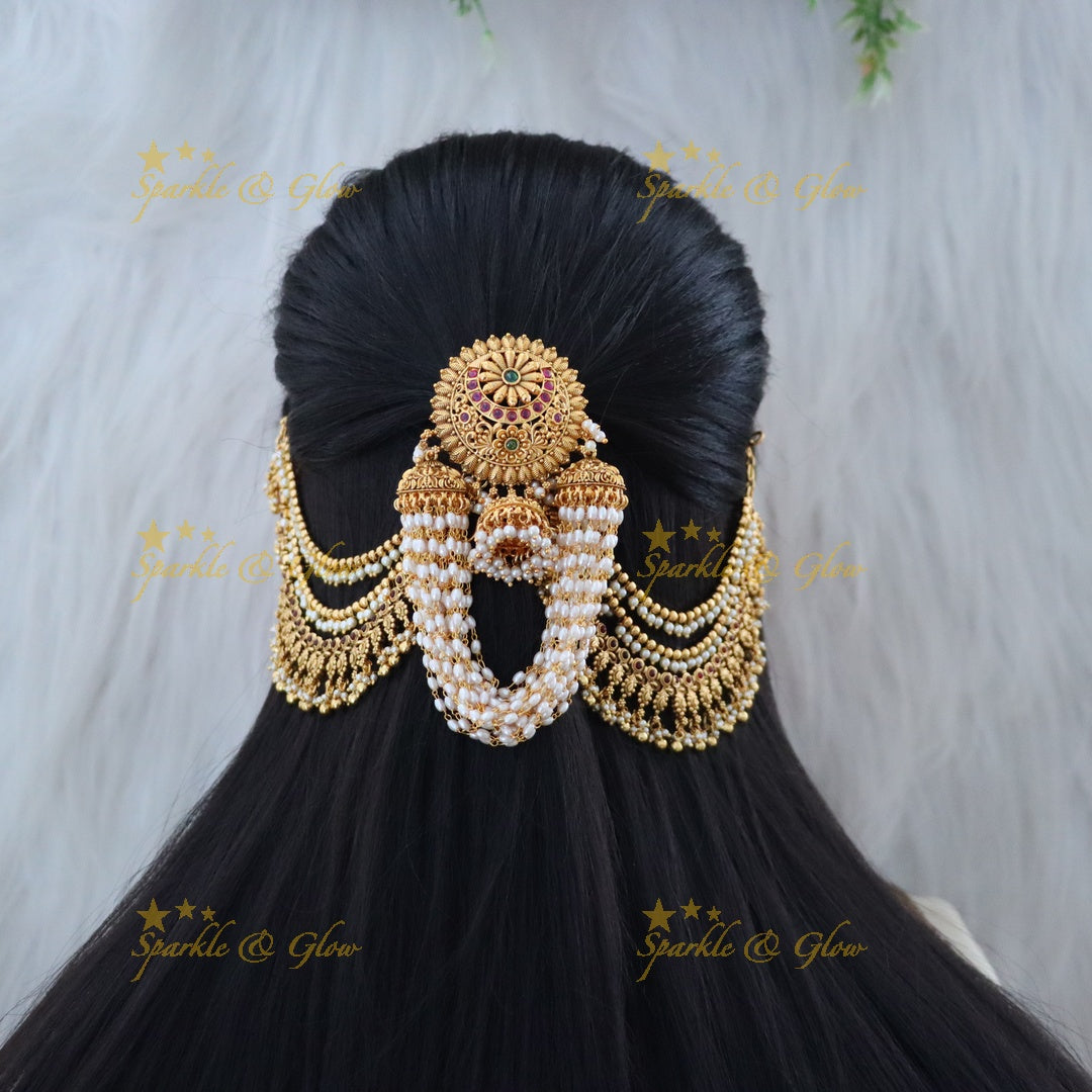 Exquisite Kemp Pearl Earchain Combo for Timeless Elegance