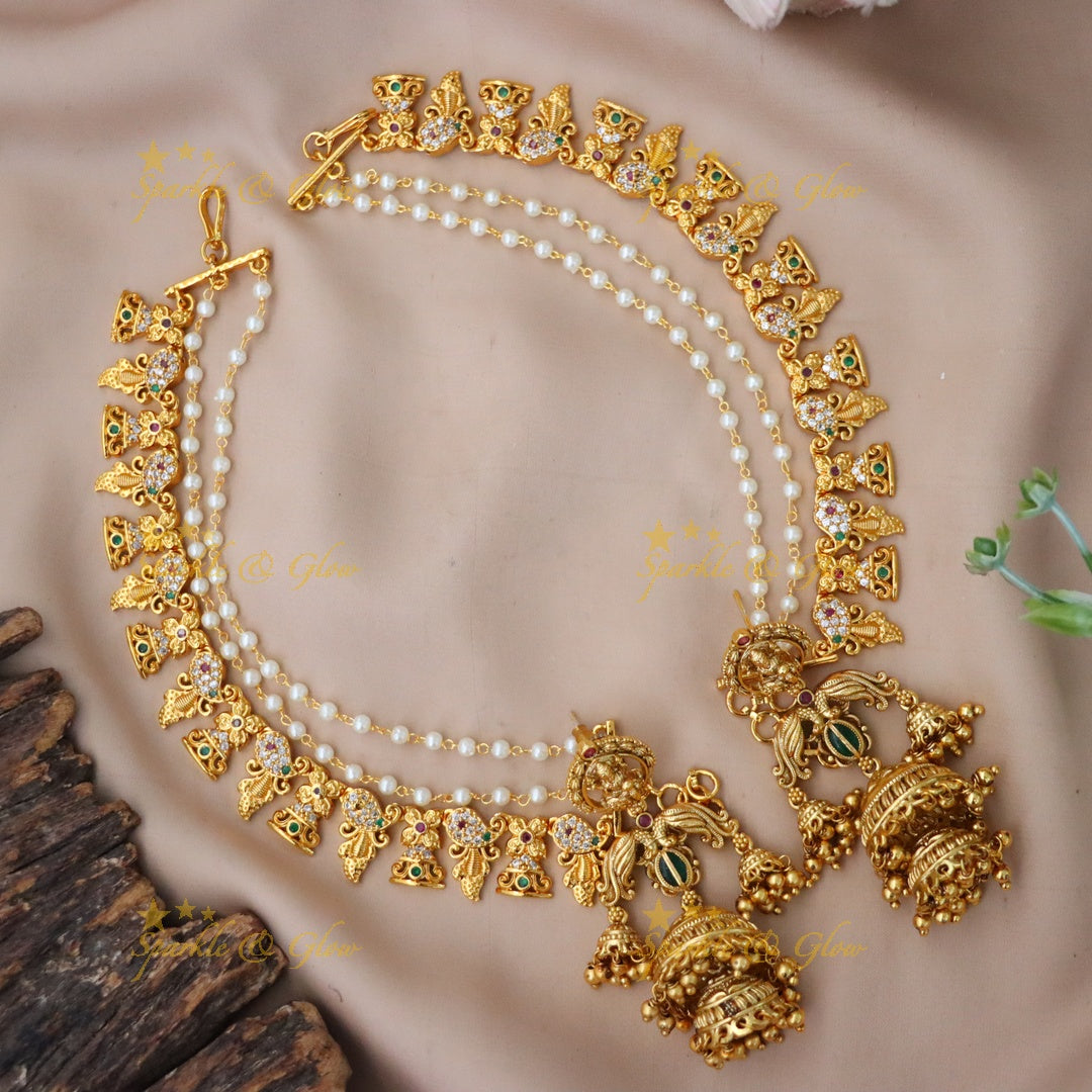 Exquisite Lakshmi Jewelry Combo Set with Earrings
