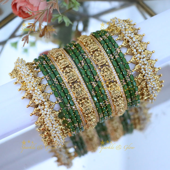 Ornate Lakshmi Temple Bangles for Bridal Elegance