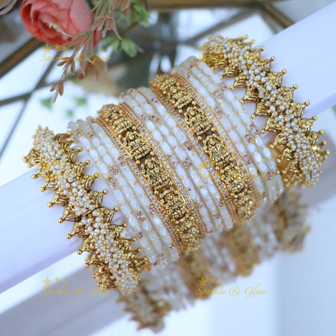 Ornate Lakshmi Temple Bangles for Bridal Elegance