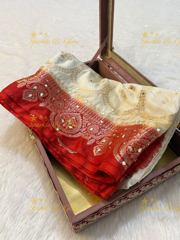 Banarasi Georgette Silk Saree with Elegant Mirror Work