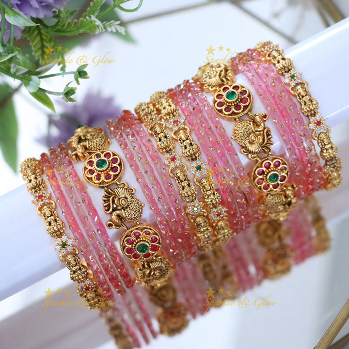 Exquisite Peacock Lakshmi Bridal Bangle Set
