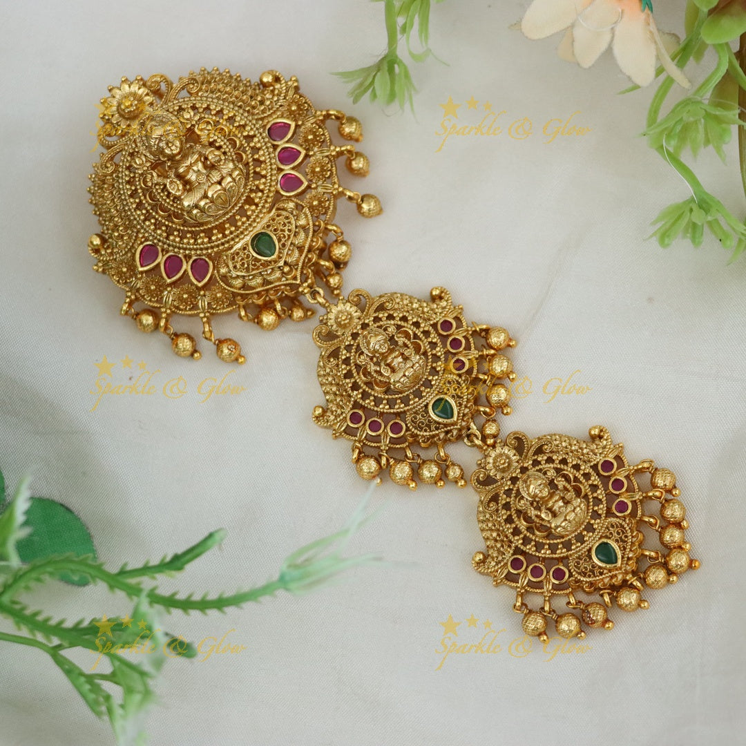 Gold-Plated Temple Hair Pin for Weddings | Sparkle & Glow