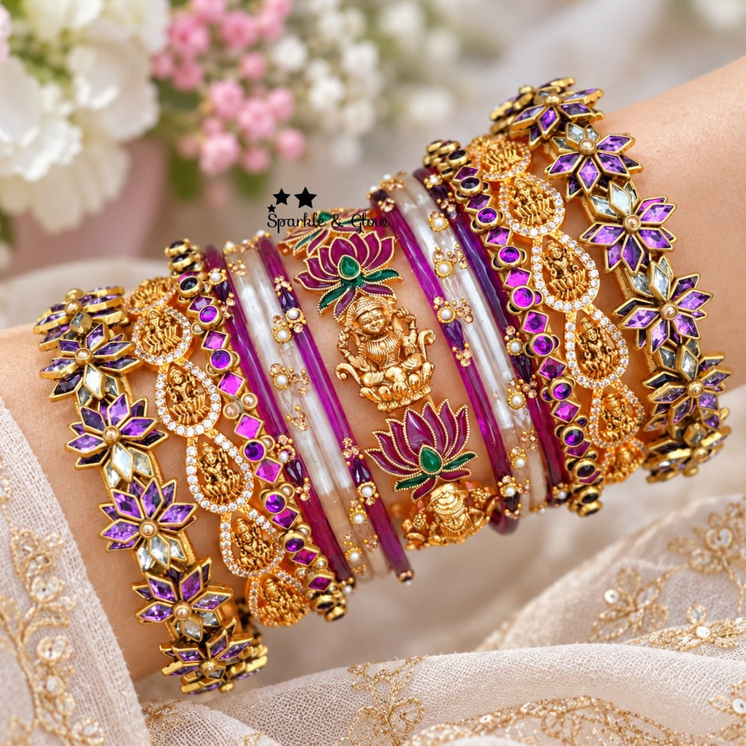 Exquisite Silkthread Kundan Bridal Bangles Set