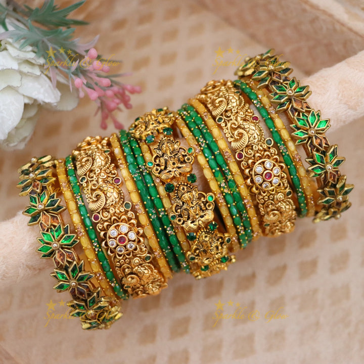 Elegant Silk Thread Kundan Bangles - Perfect for Brides