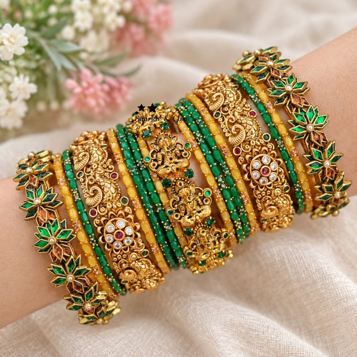 Elegant Silk Thread Kundan Bangles - Perfect for Brides