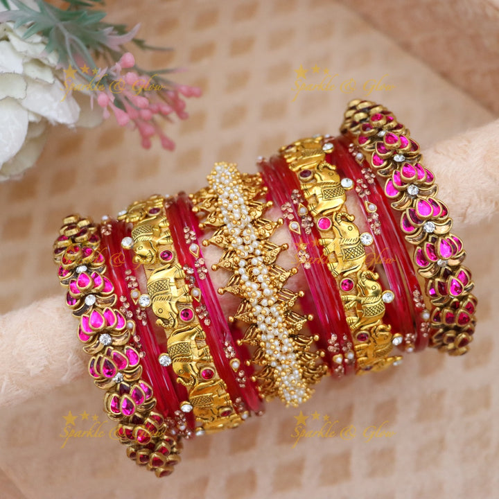 Exquisite Kundan Silk Thread Bangles for Bridal Elegance