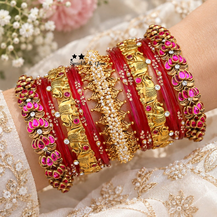 Exquisite Kundan Silk Thread Bangles for Bridal Elegance