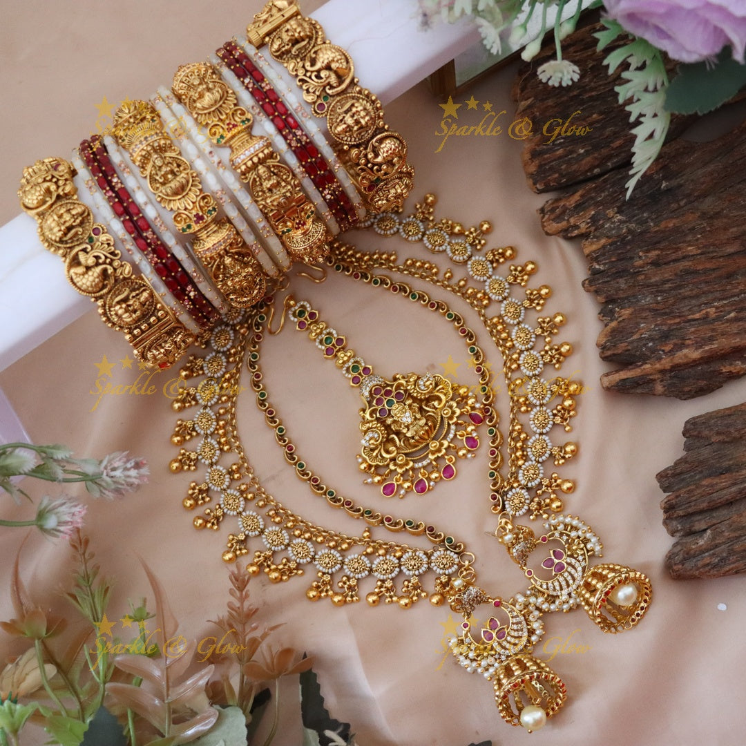 Luxurious Lakshmi Peacock Temple Set for Elegance