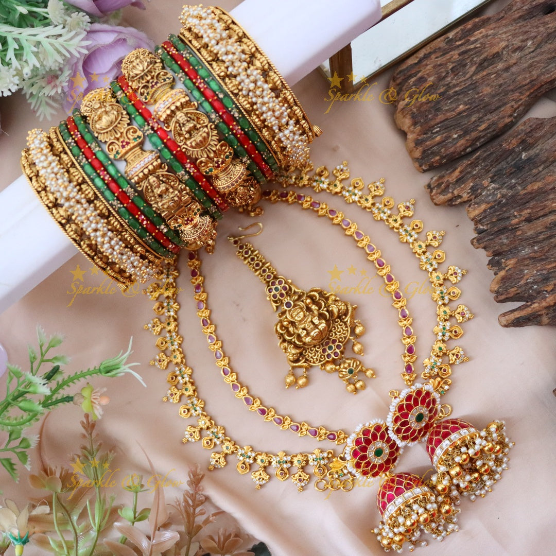 Stunning Lakshmi Pearl Bridal Jewelry Set