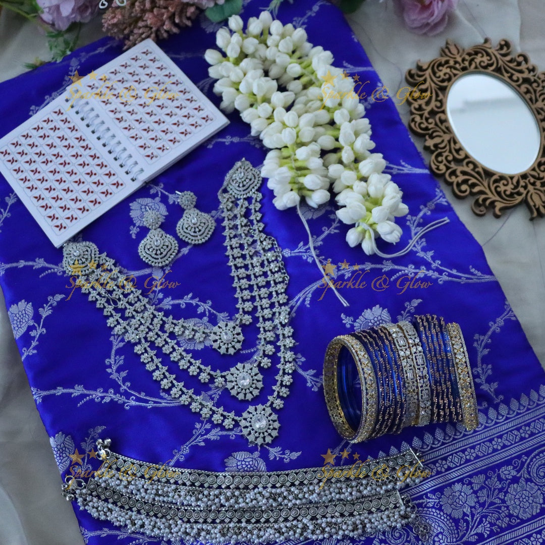 Exquisite Banarsi Saree & Premium Jewellery Set