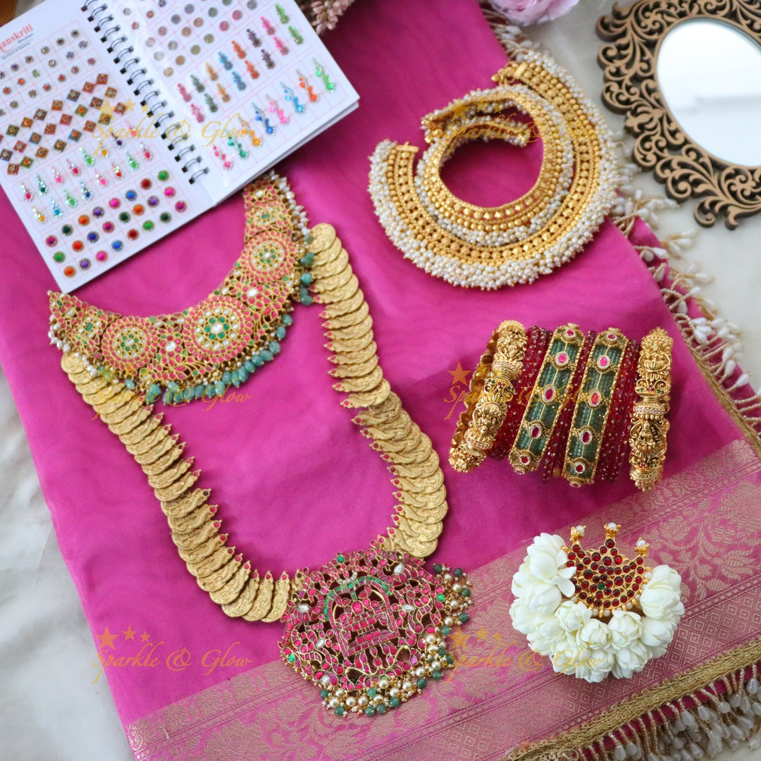 Exquisite Banarasi Tissue Saree & Jewellery Combo