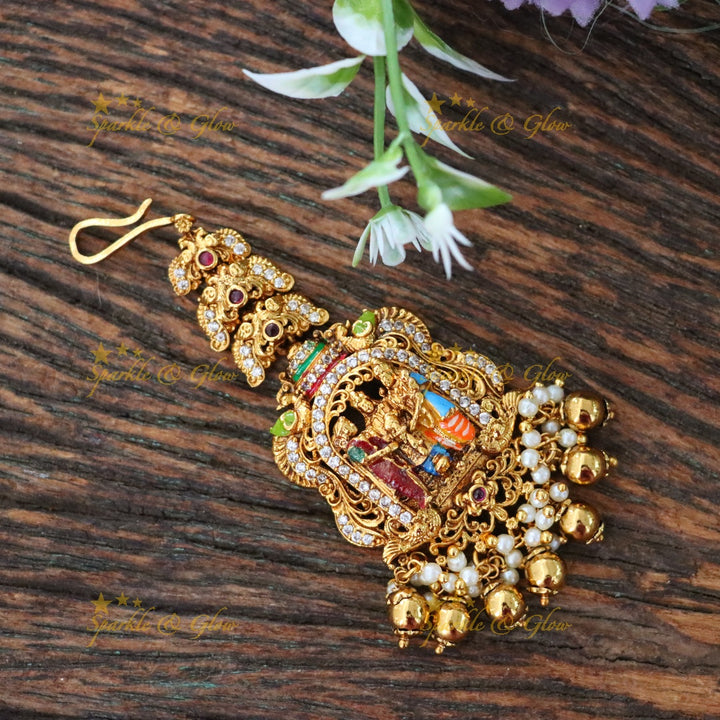 Exquisite Temple Maang Tikka – Perfect for Any Occasion