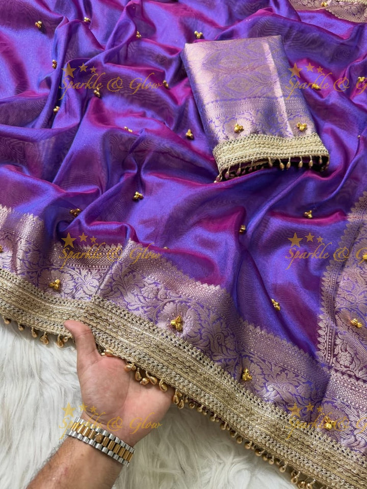Exquisite Banarasi Tissue Saree with Zari Elegance
