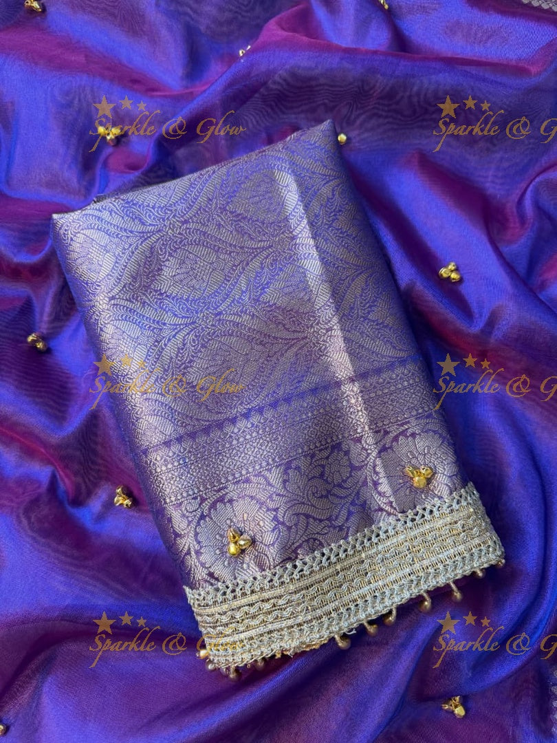 Exquisite Banarasi Tissue Saree with Zari Elegance