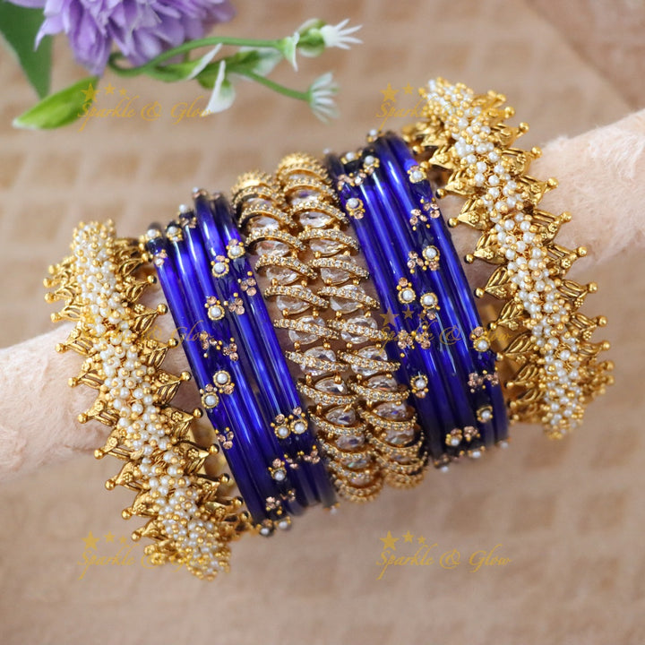 Beautiful Bridal Bangle Set - Red & Gold Elegance