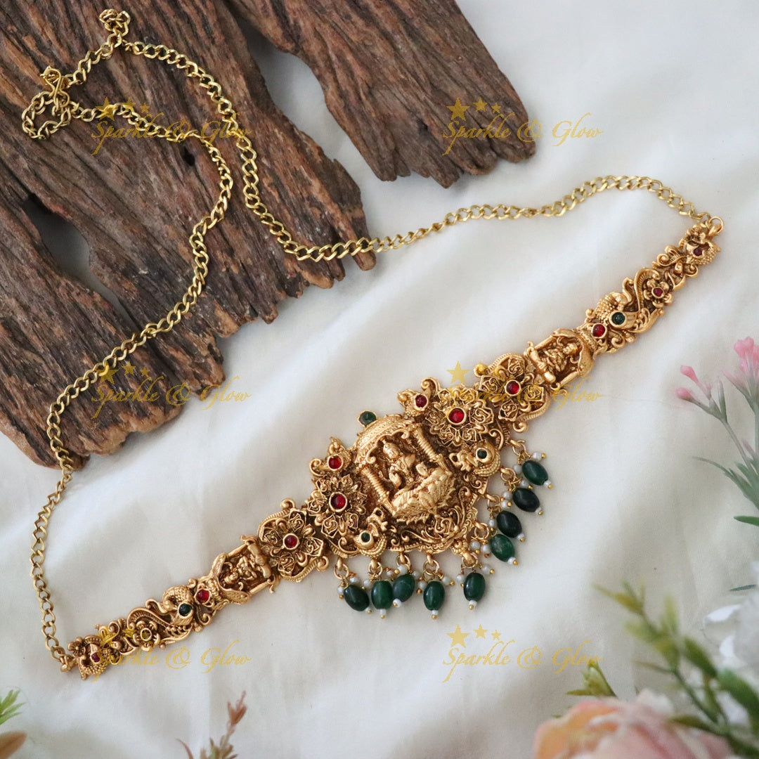 Temple-Inspired Gold Hip Chain for Festive Weddings