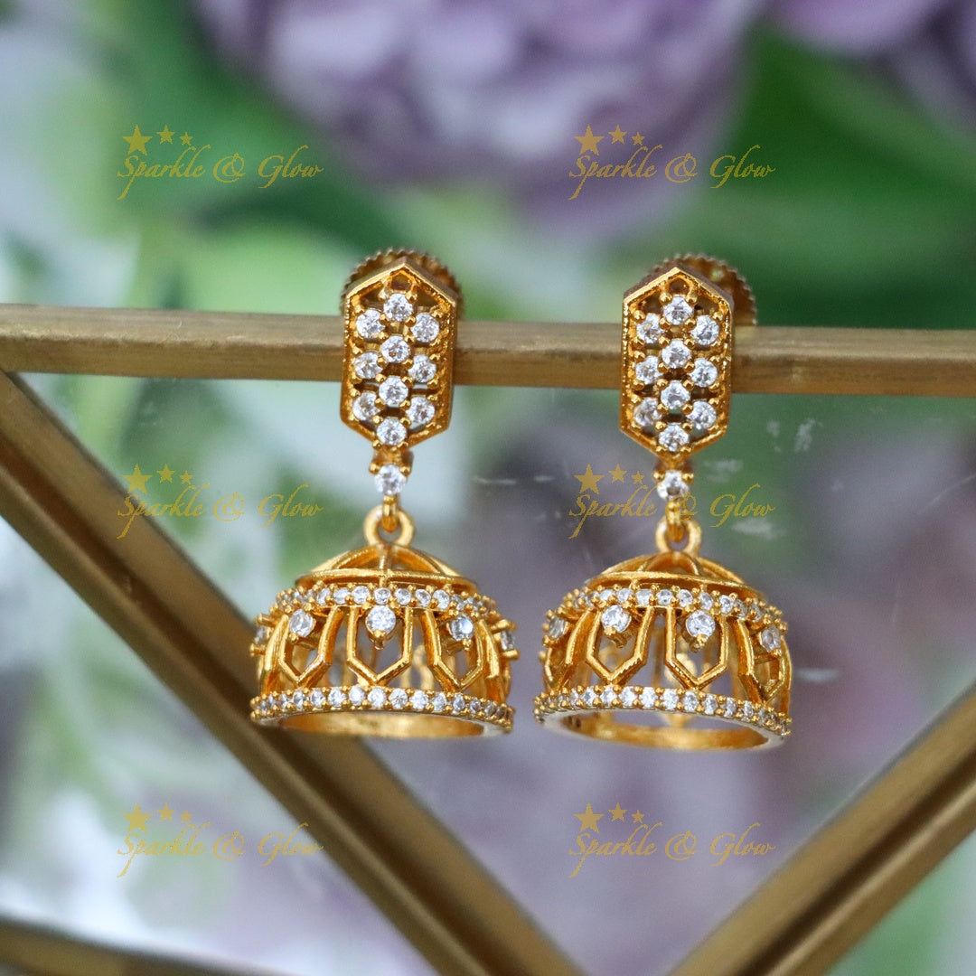 Premium Gold Jhumka Earrings for Weddings and Festivities