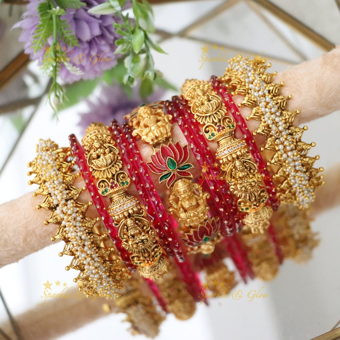 Capture Heritage with Golden Temple Bangle Set