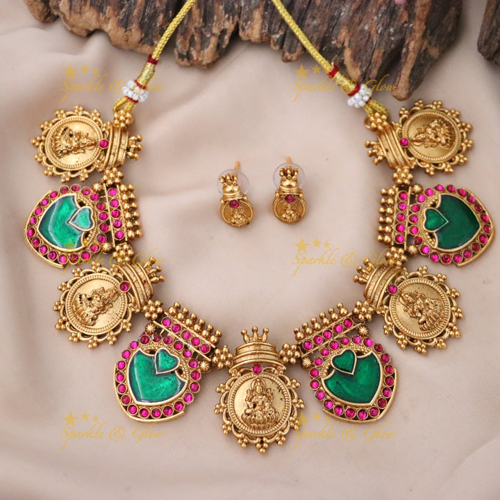 Stunning Kerala Gold Short Necklace - Perfect for Weddings
