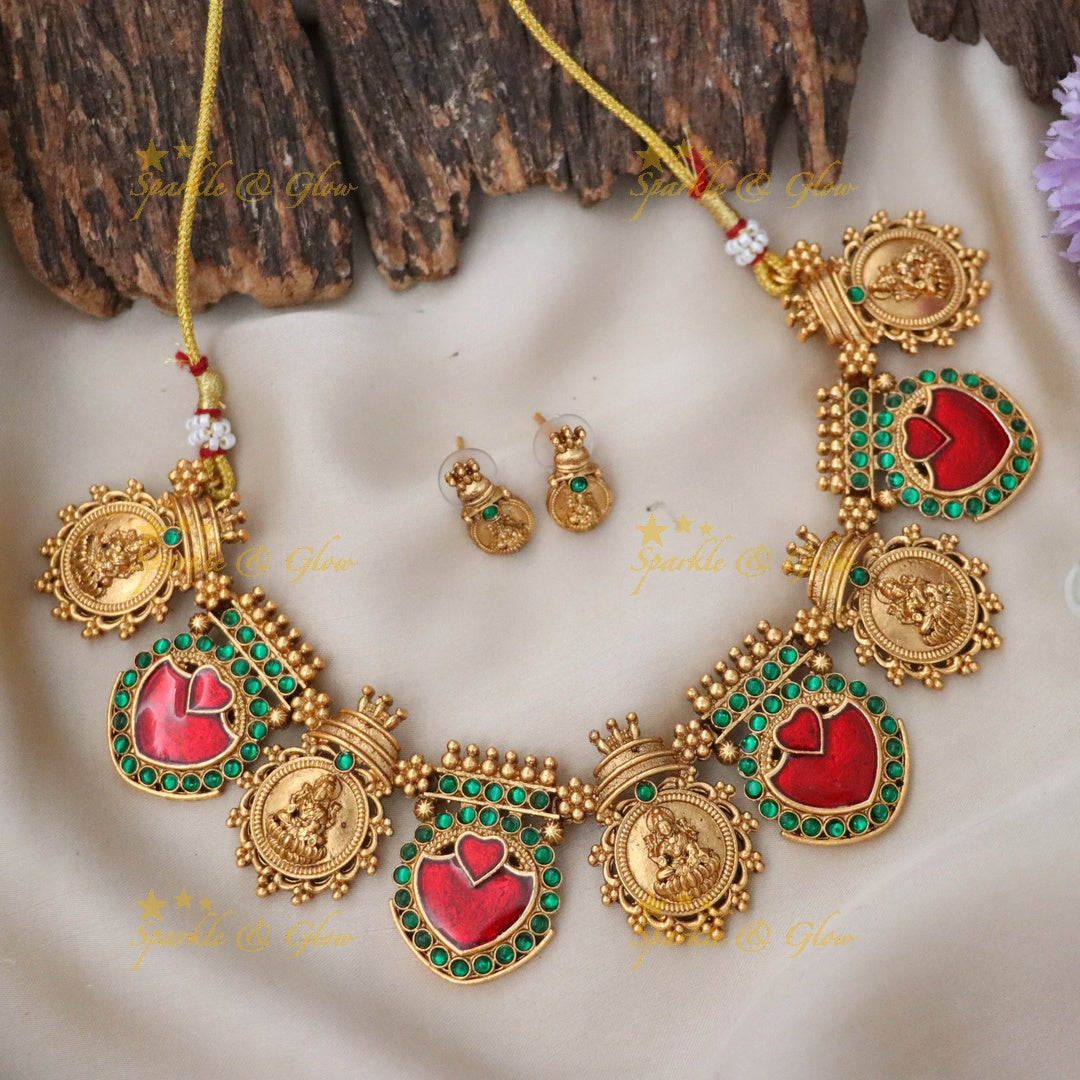 Stunning Kerala Gold Short Necklace - Perfect for Weddings